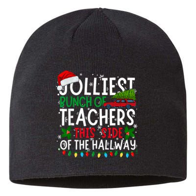 Jolliest Bunch Of Teachers This Side Of The Hallway Xmas Sustainable Beanie