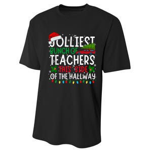 Jolliest Bunch Of Teachers This Side Of The Hallway Xmas Performance Sprint T-Shirt