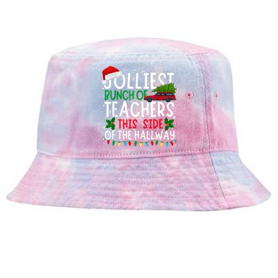 Jolliest Bunch Of Teachers This Side Of The Hallway Xmas Tie-Dyed Bucket Hat