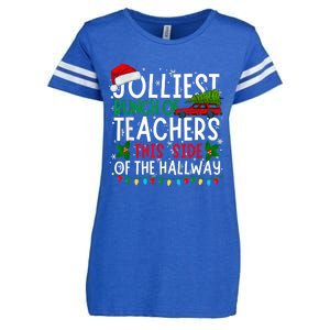 Jolliest Bunch Of Teachers This Side Of The Hallway Xmas Enza Ladies Jersey Football T-Shirt