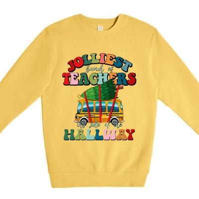 Jolliest Bunch Of Teachers This Side Of The Hallway Xmas Premium Crewneck Sweatshirt