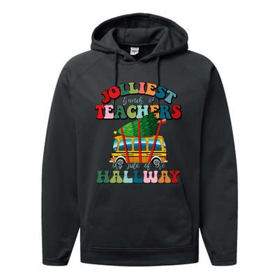 Jolliest Bunch Of Teachers This Side Of The Hallway Xmas Performance Fleece Hoodie