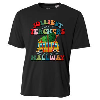 Jolliest Bunch Of Teachers This Side Of The Hallway Xmas Cooling Performance Crew T-Shirt