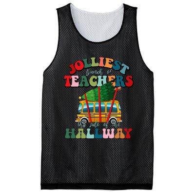 Jolliest Bunch Of Teachers This Side Of The Hallway Xmas Mesh Reversible Basketball Jersey Tank