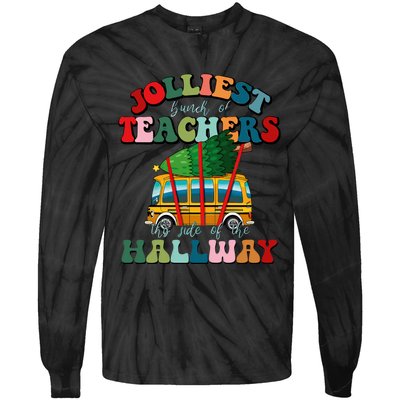 Jolliest Bunch Of Teachers This Side Of The Hallway Xmas Tie-Dye Long Sleeve Shirt