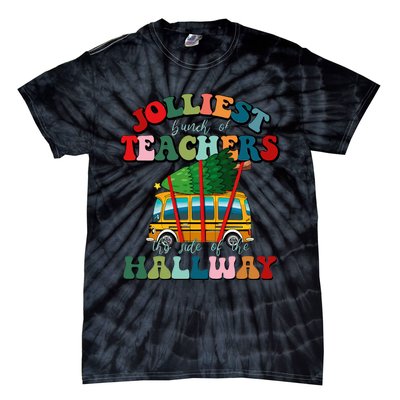 Jolliest Bunch Of Teachers This Side Of The Hallway Xmas Tie-Dye T-Shirt