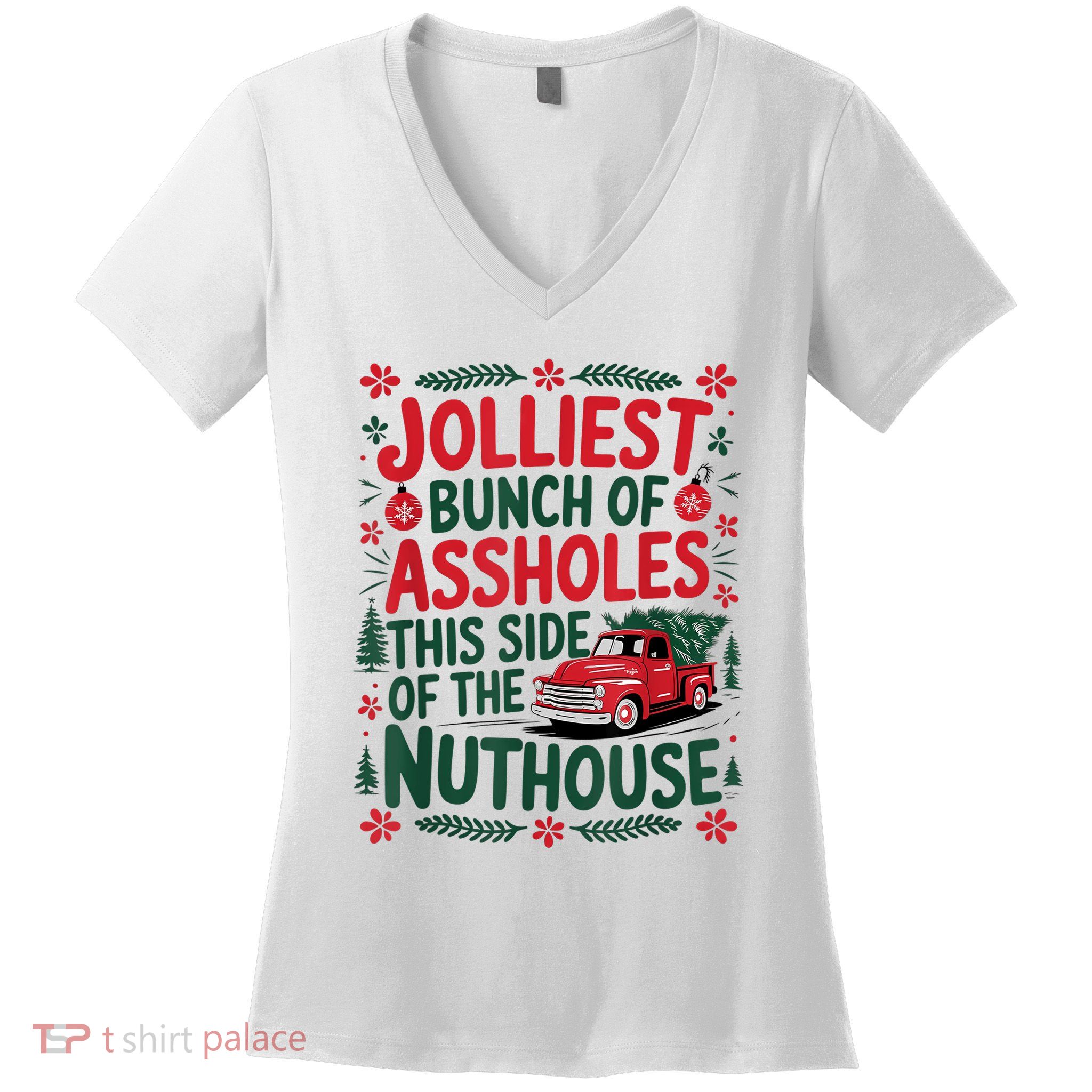 Jolliest Bunch Of Assholes This Side Of The Nut House Women's V-Neck T-Shirt