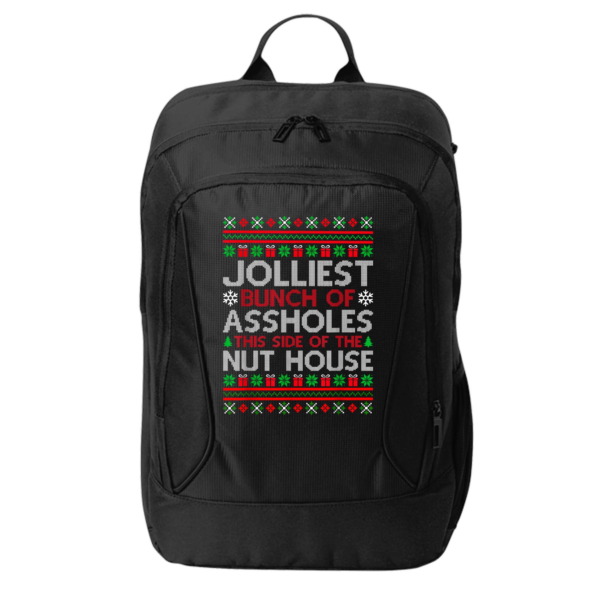 Jolliest Bunch Of Aholes Funny Christmas Pajamas Movie City Backpack