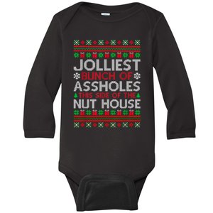 Jolliest Bunch Of Aholes Funny Christmas Pajamas Movie Baby Long Sleeve Bodysuit