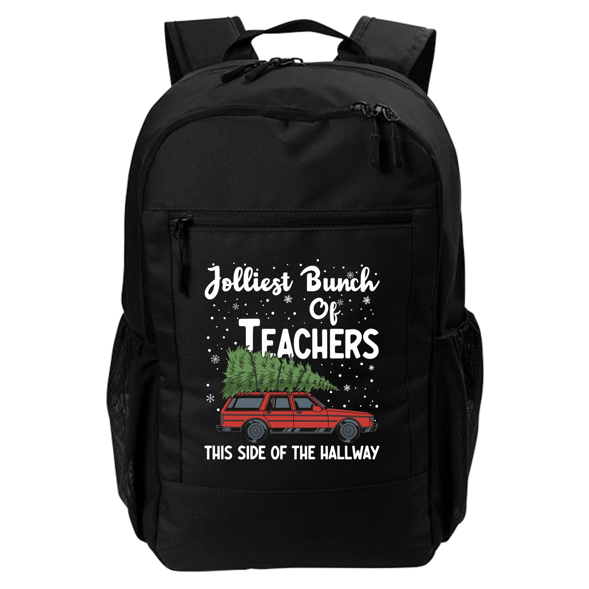 Jolliest Bunch Of Teachers This Side Of The Hallway Christmas Backpack