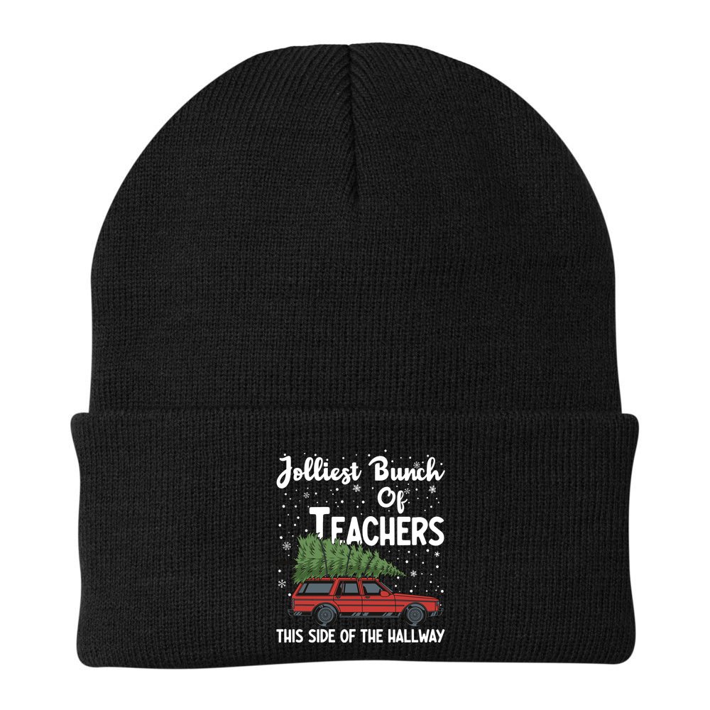 Jolliest Bunch Of Teachers This Side Of The Hallway Christmas Beanie