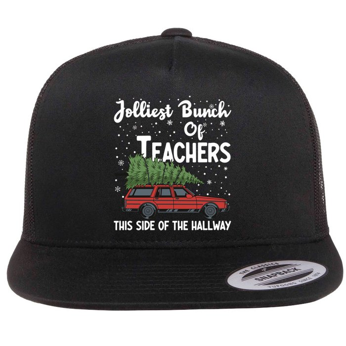 Jolliest Bunch Of Teachers This Side Of The Hallway Christmas Flatbill Hat