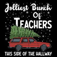 Jolliest Bunch Of Teachers This Side Of The Hallway Christmas Flatbill Hat