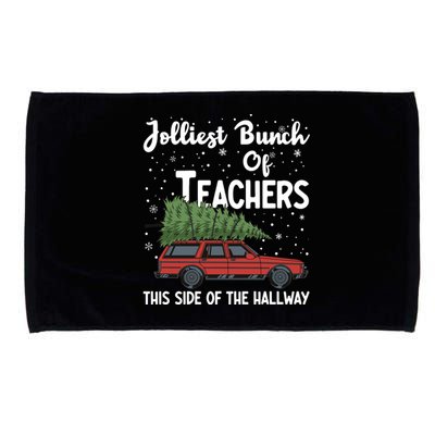 Jolliest Bunch Of Teachers This Side Of The Hallway Christmas Microfiber Hand Towel