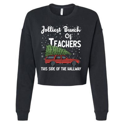 Jolliest Bunch Of Teachers This Side Of The Hallway Christmas Cropped Pullover Crew