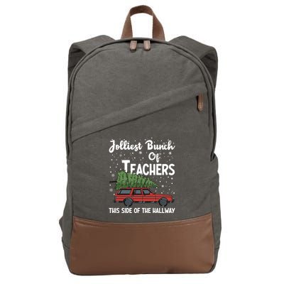 Jolliest Bunch Of Teachers This Side Of The Hallway Christmas Cotton Canvas Backpack