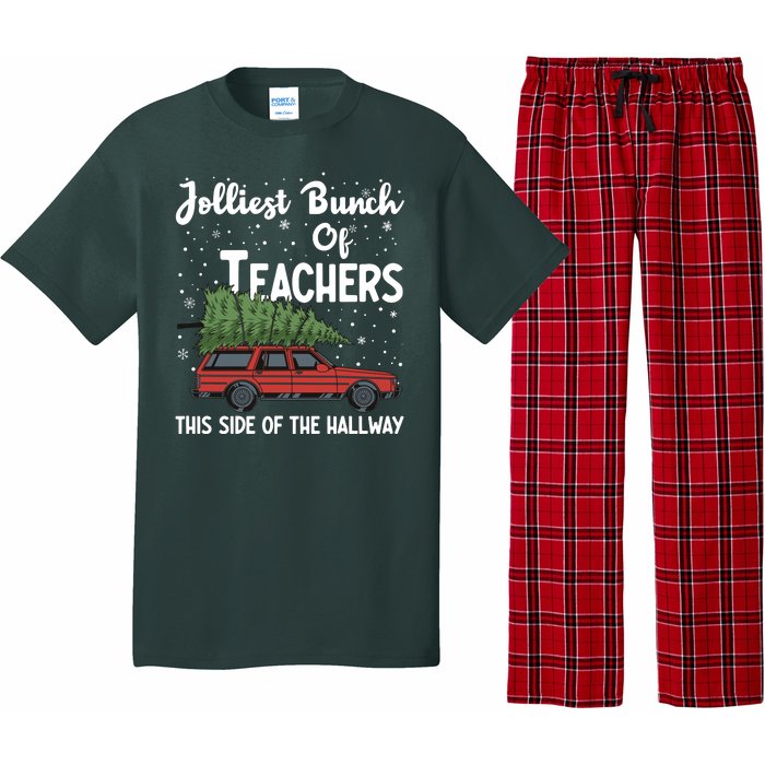 Jolliest Bunch Of Teachers This Side Of The Hallway Christmas Pajama Set