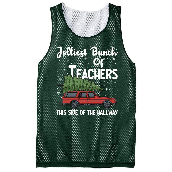 Jolliest Bunch Of Teachers This Side Of The Hallway Christmas Mesh Reversible Basketball Jersey Tank