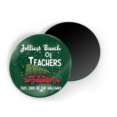 Jolliest Bunch Of Teachers This Side Of The Hallway Christmas Magnet