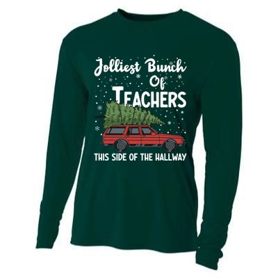 Jolliest Bunch Of Teachers This Side Of The Hallway Christmas Cooling Performance Long Sleeve Crew