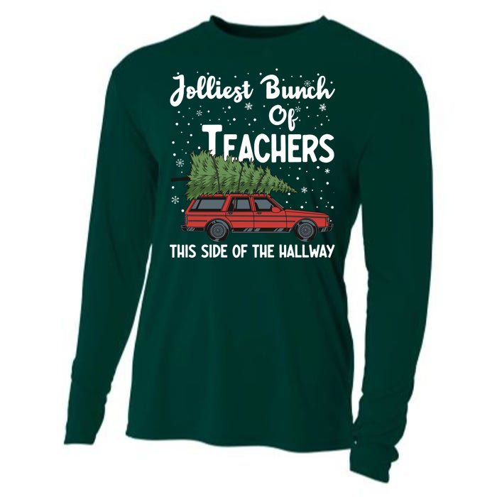 Jolliest Bunch Of Teachers This Side Of The Hallway Christmas Cooling Performance Long Sleeve Crew