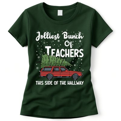 Jolliest Bunch Of Teachers This Side Of The Hallway Christmas Womens T-Shirt