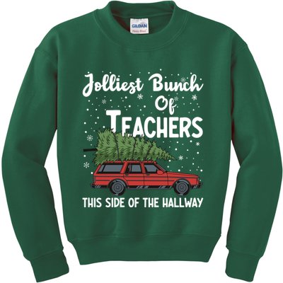 Jolliest Bunch Of Teachers This Side Of The Hallway Christmas Kids Sweatshirt