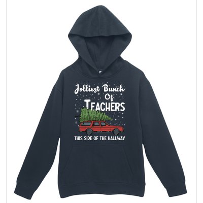 Jolliest Bunch Of Teachers This Side Of The Hallway Christmas Urban Pullover Hoodie