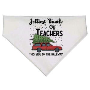 Jolliest Bunch Of Teachers This Side Of The Hallway Christmas USA-Made Doggie Bandana