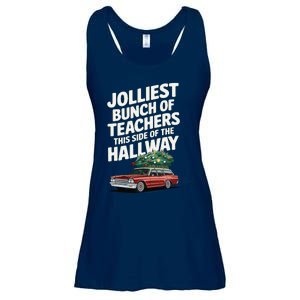 Jolliest Bunch Of Teachers This Side Of The Hallway Xmas Ladies Essential Flowy Tank