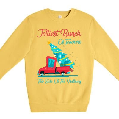 Jolliest Bunch Of Teachers This Side Of The Hallway Xmas Premium Crewneck Sweatshirt