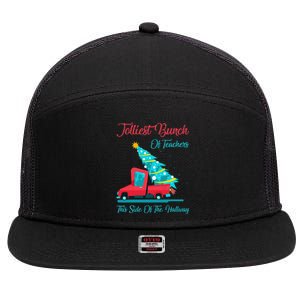 Jolliest Bunch Of Teachers This Side Of The Hallway Xmas 7 Panel Mesh Trucker Snapback Hat