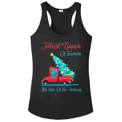 Jolliest Bunch Of Teachers This Side Of The Hallway Xmas Ladies PosiCharge Competitor Racerback Tank