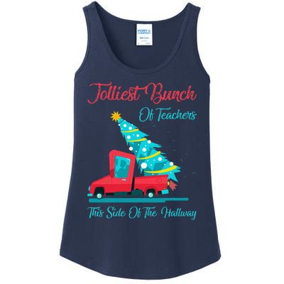 Jolliest Bunch Of Teachers This Side Of The Hallway Xmas Ladies Essential Tank