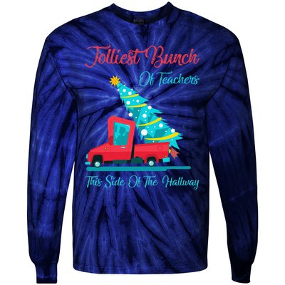 Jolliest Bunch Of Teachers This Side Of The Hallway Xmas Tie-Dye Long Sleeve Shirt