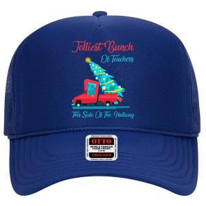 Jolliest Bunch Of Teachers This Side Of The Hallway Xmas High Crown Mesh Back Trucker Hat