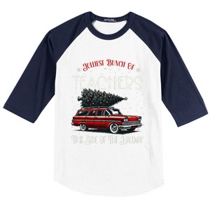 Jolliest Bunch Of Teachers This Side Of The Hallway Xmas Baseball Sleeve Shirt