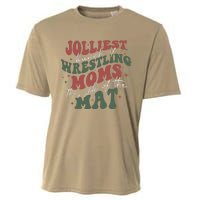 Jolliest Bunch Of Wrestling Moms This Side Of The Mat Xmas Cooling Performance Crew T-Shirt