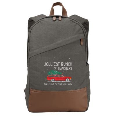 Jolliest Bunch Of Teachers This Side Of The Hallway Cotton Canvas Backpack