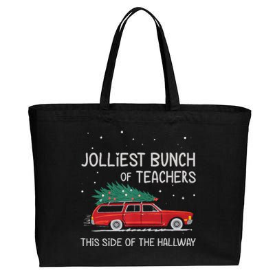 Jolliest Bunch Of Teachers This Side Of The Hallway Cotton Canvas Jumbo Tote