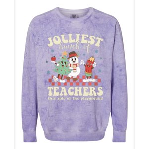 Jolliest Bunch Of Teachers This Side Of The Playground Xmas Colorblast Crewneck Sweatshirt