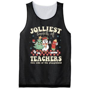 Jolliest Bunch Of Teachers This Side Of The Playground Xmas Mesh Reversible Basketball Jersey Tank