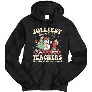 Jolliest Bunch Of Teachers This Side Of The Playground Xmas Tie Dye Hoodie