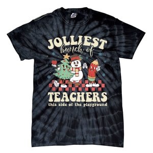 Jolliest Bunch Of Teachers This Side Of The Playground Xmas Tie-Dye T-Shirt