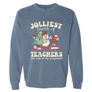 Jolliest Bunch Of Teachers This Side Of The Playground Xmas Garment-Dyed Sweatshirt