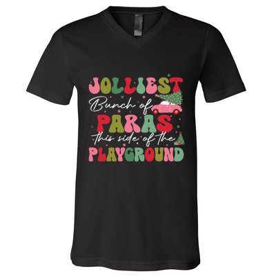 Jolliest Bunch Of Paras This Side Of The Playground Xmas V-Neck T-Shirt