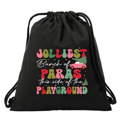 Jolliest Bunch Of Paras This Side Of The Playground Xmas Drawstring Bag