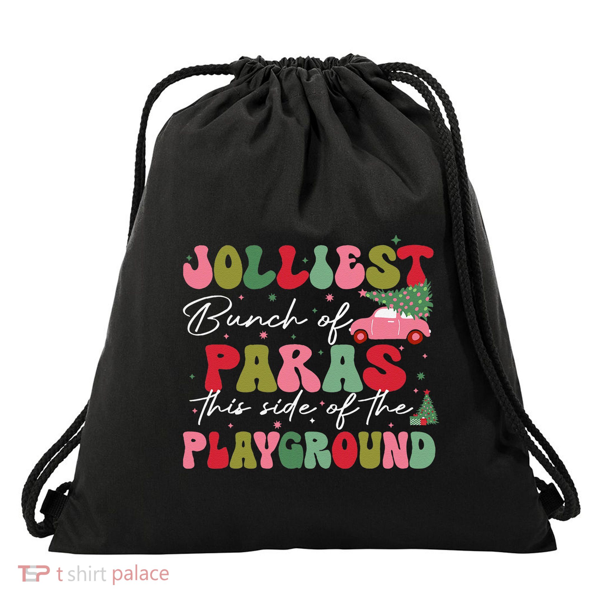 Jolliest Bunch Of Paras This Side Of The Playground Xmas Drawstring Bag