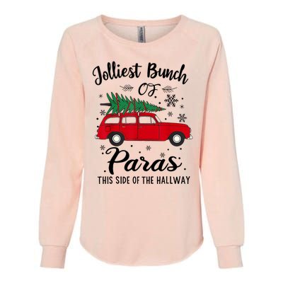 Jolliest Bunch Of Paras This Side Of The Hallway Xmas Womens California Wash Sweatshirt