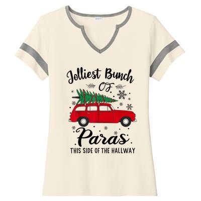 Jolliest Bunch Of Paras This Side Of The Hallway Xmas Ladies Halftime Notch Neck Tee